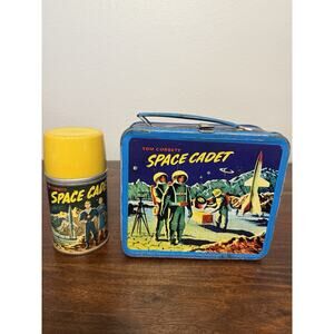Vintage Original 1954 TOM CORBETT SPACE CADET Metal Lunchbox w Thermos!